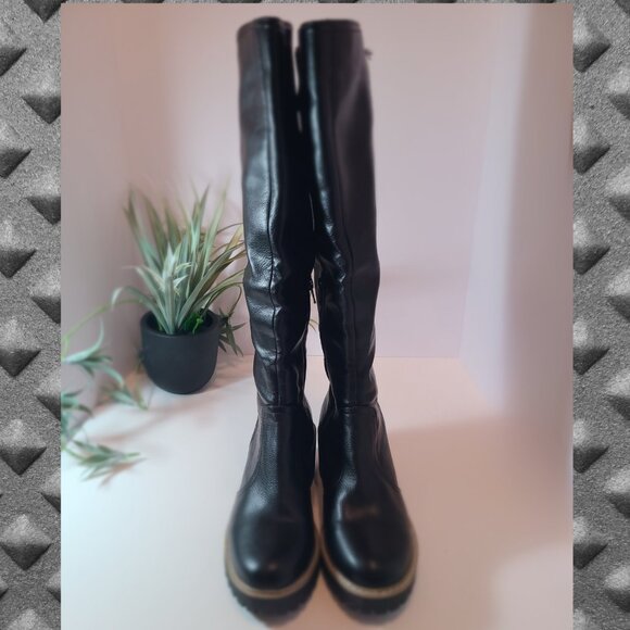 DV by Dolce Vita Black Wedge Platform Lug Sole Boots – Size 7.5 - Picture 2 of 15